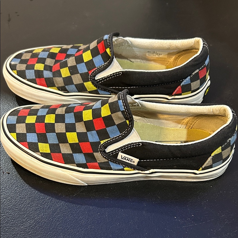 Vans Multicolor Checkered Slip-On Loafers